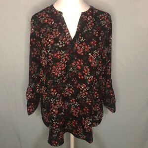Maurices Women’s Black Floral Blouse Size Small